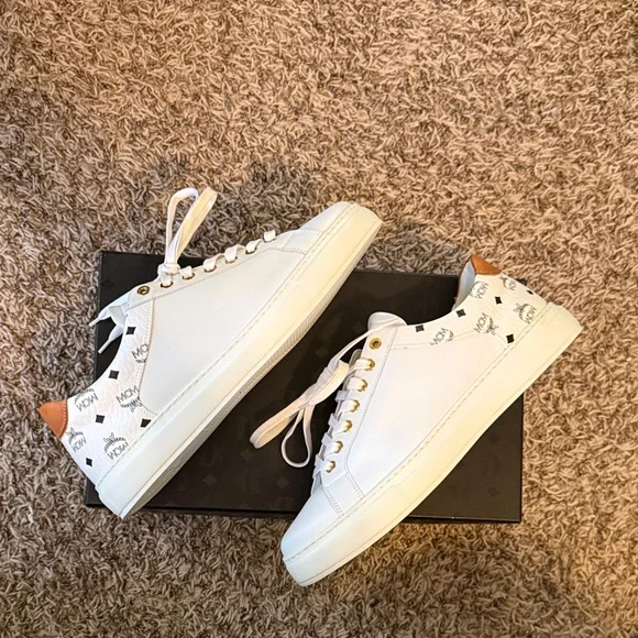 MCM White and Brown Sneakers
